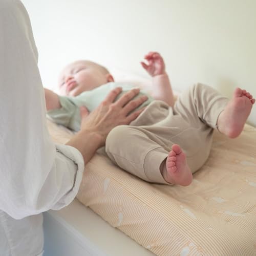 Crane Baby Clementine Changing Pad Cover, Cotton Sateen Quilted Diaper Changing - Image 4