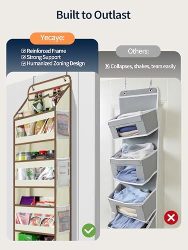 Yecaye 5 Tier Over the Door Organizer, Swing-proof Door Organizer Hanging - Image 5