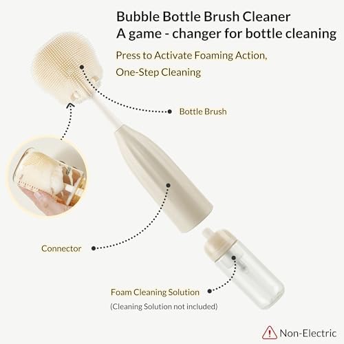 Baby Bottle Brush Kit with Push-Press Bubble and Drying Rack - Image 2