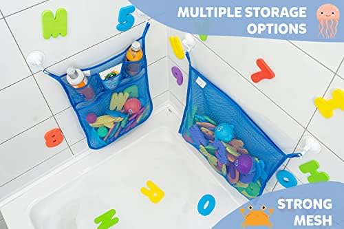 2 x Mesh Bath Toy Organizer + 6 Ultra Strong Hooks – The Perfect Bathtub Toy - Image 3