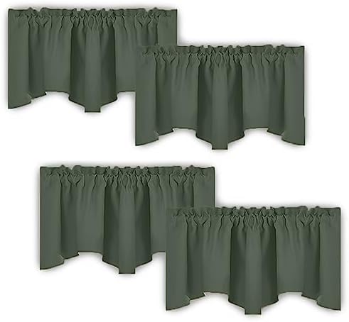 NICETOWN 4 Panels Blackout Valance Rod Pocket Thermal Insulated Window by NICETOWN
