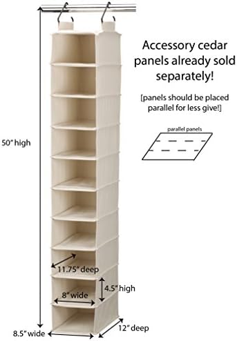 Household Essentials Hanging Shoe Organizer, 10 Wide Cubbies - Image 3