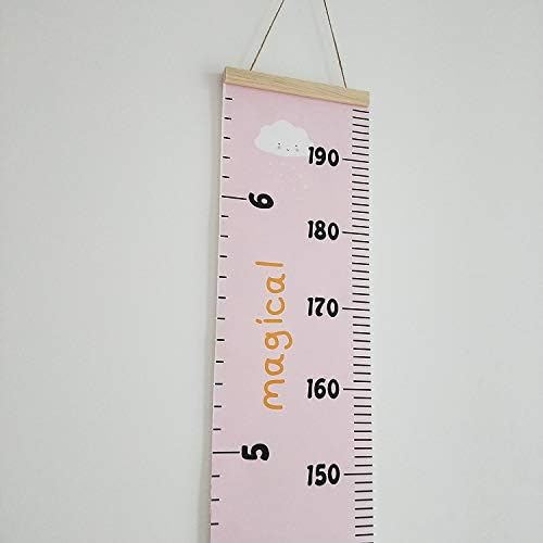 Kids Growth Chart, Wood Frame Fabric Canvas Height Measurement Ruler from Baby by MinoMia