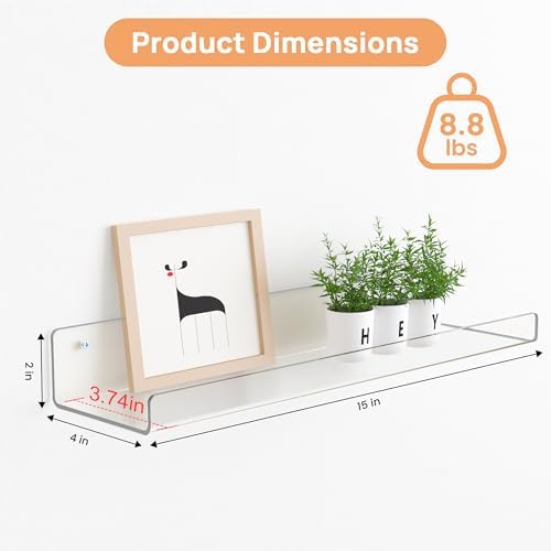 upsimples 15" x 4" Acrylic Shelves - Image 3