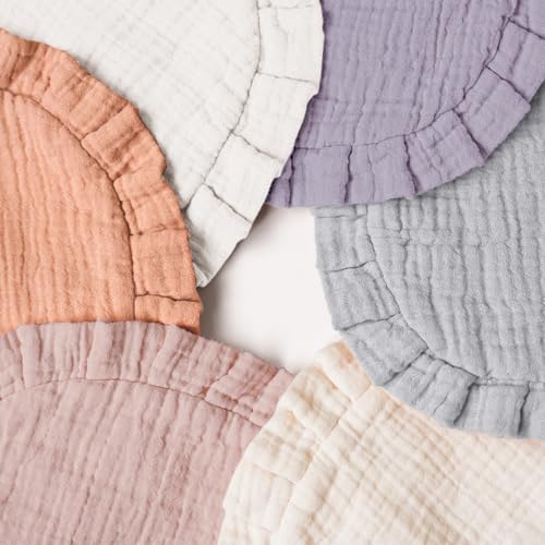 MairMore Muslin Baby Bibs, Ruffle Edge Drool Bibs - Image 5