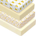 Peryiter 4 Pack Crib Sheets for Baby 52'' X 28" Yellow Bee Crib Sheet by Peryiter