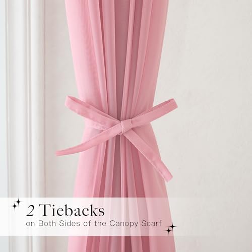 NICETOWN Pink Bed Canopy for Nursery, 1 Panel - Image 4