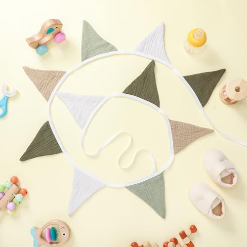 Oudain 2 Pcs Pennant Banner Flags Nursery Garland Triangle, Deep Color - Image 3