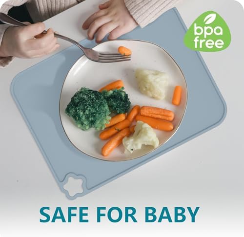 Silicone Placemat for Toddles Kids Non-Slip Reusable Portable Kids Placemats - Image 4