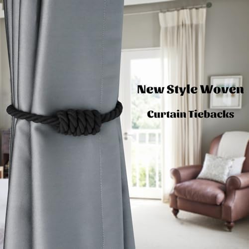 BEL AVENIR Magnetic Cotton Curtain Tiebacks 6 Pack Hand-Woven Curtain Ties - Image 6