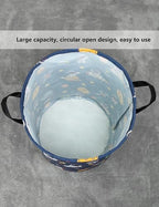 Foldable Waterproof Round Fabric Laundry Basket Home - Image 7