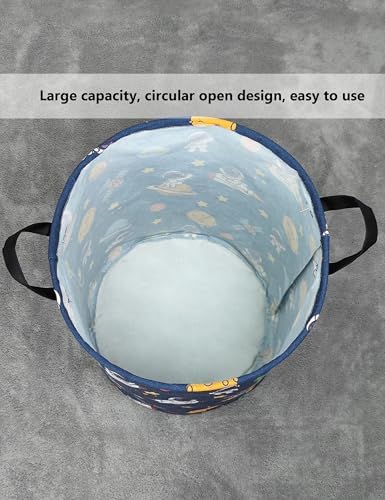 Foldable Waterproof Round Fabric Laundry Basket Home - Image 7