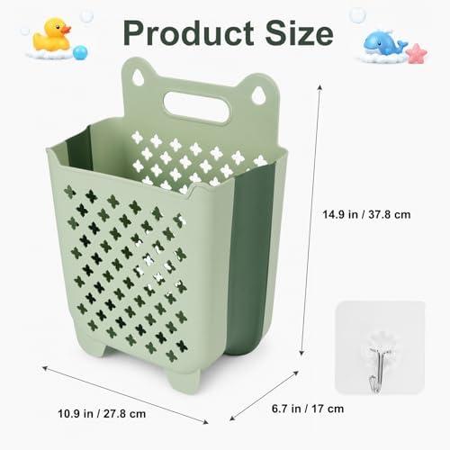 Stand Up Bath Toy Storage, Foldable Bathtub Toy Storage Caddy, Quick Drain - Image 3