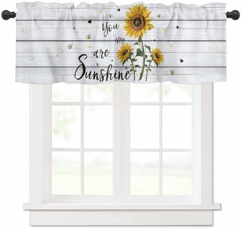 Vandarllin Sunflower Kitchen Curtains Valances by VandarllinHomeKitchenDecor