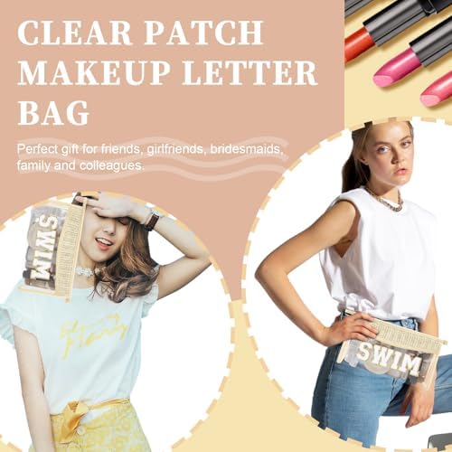 Iqimott Clear Patch Makeup Letter Bag, Boho Letter Bag - Image 5