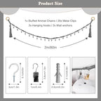 CERETIA 80" Stuffed Animal Organizer Chain, Wall Corner Storage - Image 5