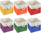 Geiserailie 6 Pcs 11 x 11 Inch Cube Storage Bins Fabric Storage Organizer Bins by Geiserailie