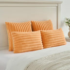 FUTEI Pack of 2 Faux Fur Throw Pillow Covers 18x18 Inch - Image 5