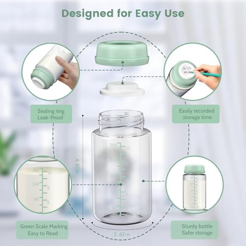 4 Pack 10oz Wide-mouth Breastmilk Storage Bottle - Image 5