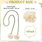 Tegeme 4 Pcs Curtain Tiebacks Flower Curtain Holdbacks Boho Floral Drapery - Image 2