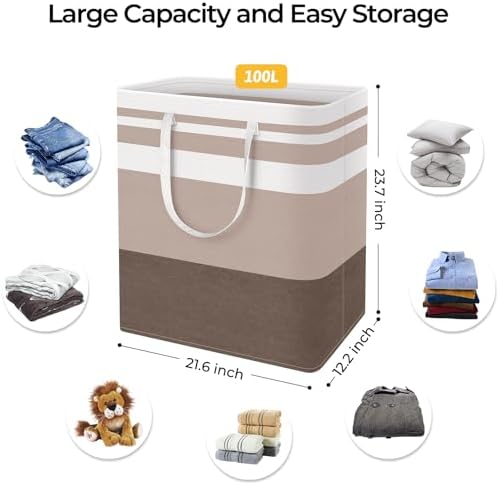 HomeHacks 2 Pack Large Laundry Baskets, Laundry Hampers Bags - Image 4