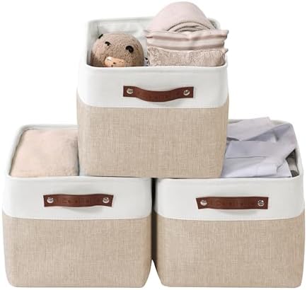 DECOMOMO Storage Bins, Large Fabric Storage Baskets by DECOMOMO