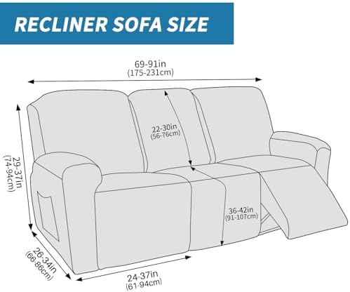 ZNSAYOTX Sofa Recliner Cover 8-Piece Super Soft Recliner Couch Covers - Image 4