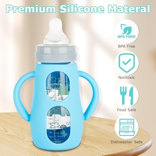 Silicone Sleeves with Handles for Mam Glass Baby Bottles 9oz, Anti Breakage - Image 5