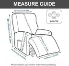 Recliner Chair Covers 4-Pieces Recliner Slipcovers Lazy Boy Chair Covers - Image 4