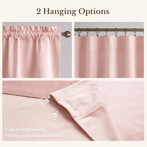StangH Pink Spring Decor Velvet Window Valance 52x18 Inch, 1 Panel - Image 4
