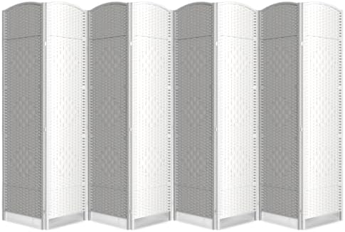 8 Panel Folding Room Divider, Woven Privacy Screen by cocosica