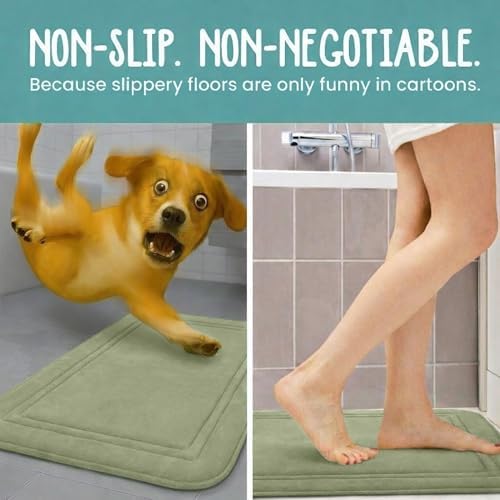 ITSOFT Memory Foam Bath Mat 24x16, Non Slip, Machine Washable, Quick Dry & - Image 5