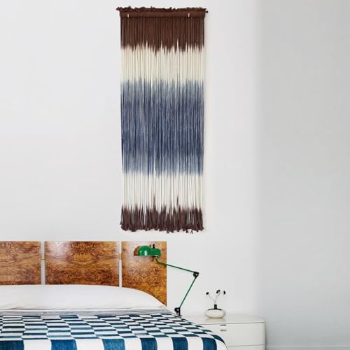Macrame Wall Hanging Dip-Dye Wall Decor 15''W*39''L Boho Handmade Fiber Wall - Image 4