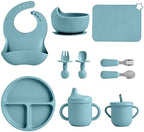 Silicone Baby Feeding Set 10 Pcs, Baby feeding essentials by JELLDJKSiliconeBabyFeeding