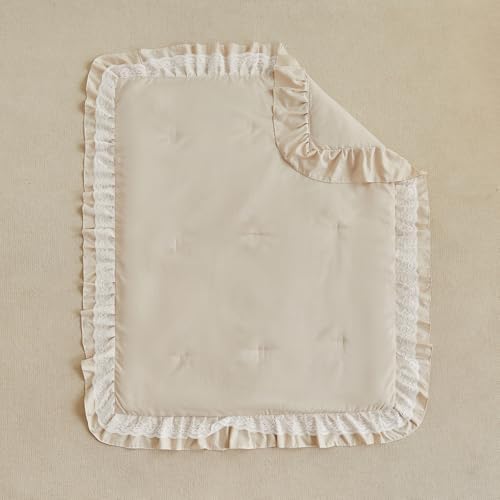 Lace Ruffle Crib Bedding Set 3 Pieces Baby Boho Lace Quilted Comforter - Image 6