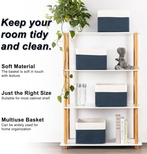 4 Pack Storage Baskets for Organizing, Woven Baskets for Shelves - Image 2