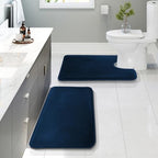 Clara Clark 2 Piece Bathroom Rugs, Velvet Memory Foam Bath Mat Set, Non-Slip by ClaraClark