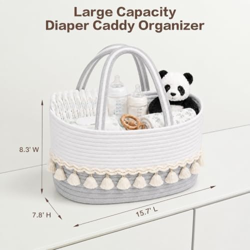 Baby Diaper Caddy Organizer, Portable Nursery Storage Basket - Image 5