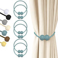 Hion Magnetic Curtain Tiebacks Blue 6pcs, Curtain Holdbacks Hooks Holders by Hion