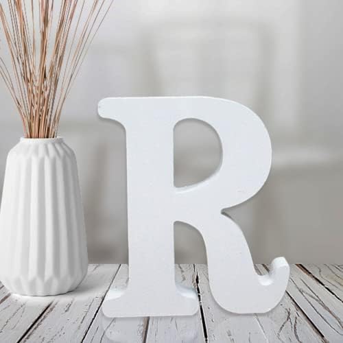 AOCEAN 4 Inch White Wood Letters Unfinished Wood Letter by AOCEAN