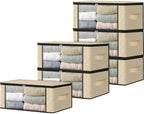 HomeHacks 6-Pack Clothes Organizer Storage Bags, 35L Storage Bins by HomeHacks