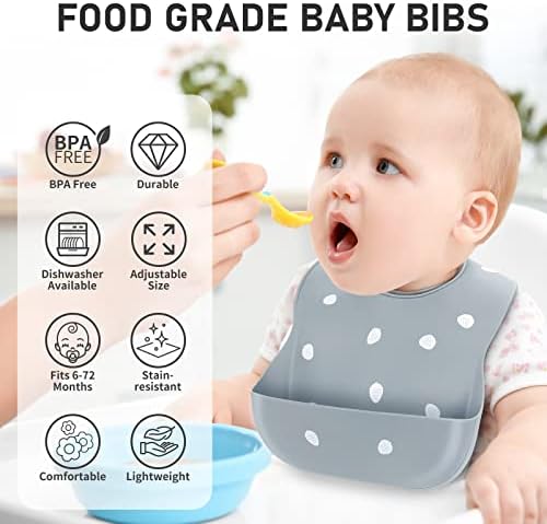 ME.FAN Silicone Baby Bibs for Babies & Toddlers | Adjustable Silicone Bibs Set - Image 2