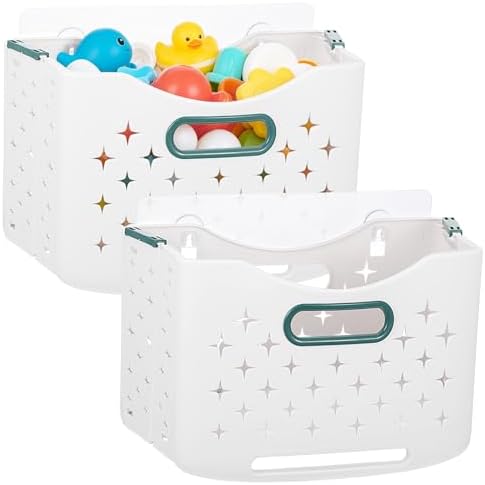 2 Pcs Bath Toy Storage Organizer, Foldable Large Capacity Bath Plaything by Unknown