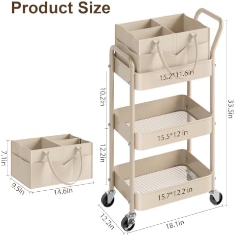 3 Tier Baby Diaper Caddy Organizer Cart - Image 3