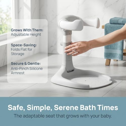 Baby Bath Stand, Adjustable Toddler Shower Support Seat - Image 4