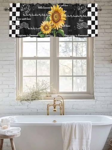 Vandarllin Buffalo Plaid Kitchen Curtains Valances - Image 6