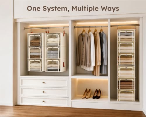 Homsorout 6-Tier Modular Hanging Closet Organizer Shelves - Image 2