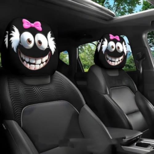 Funny Cartoon car headrest Cover, 2 Pieces Set of Cute Funny Eyes, Suitable by Unknown