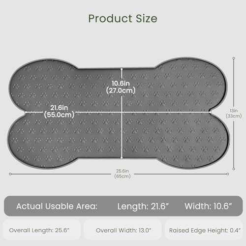 PWTAA Dog Food Mat Anti-Slip Silicone Dog Bowl Mat Thicker Pet Placemat - Image 2