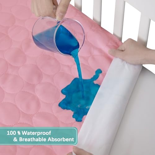 Biloban Crib Mattress Protector Waterproof Sheets Fitted 52” x 28” - Image 5